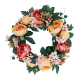 Maxbell Artificial Peony Flower Door Wreath Rattan Garland Wedding Venue Decor 2