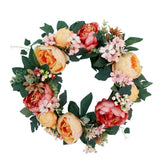 Maxbell Artificial Peony Flower Door Wreath Rattan Garland Wedding Venue Decor 2