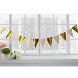 Maxbell Paper Triangle Pennant Garland Home Party Door Wall Hanging Decor Gold
