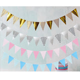 Maxbell Paper Triangle Pennant Garland Home Party Door Wall Hanging Decor Gold