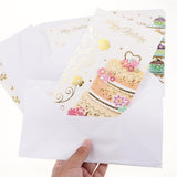 Maxbell 6pcs/set Happy Birthday Greeting Card With Envelope Baby Shower Favors