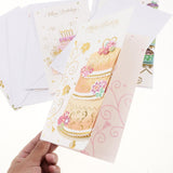 Maxbell 6pcs/set Happy Birthday Greeting Card With Envelope Baby Shower Favors