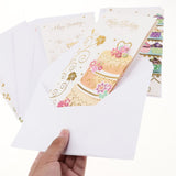 Maxbell 6pcs/set Happy Birthday Greeting Card With Envelope Baby Shower Favors