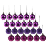 Maxbell 24pcs 6cm Christmas Balls Xmas Tree Ornaments Hanging Decorations Purple