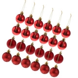 Maxbell 24pcs 8cm Merry Christmas Ornaments Xmas Balls Tree Hanging Decor Red