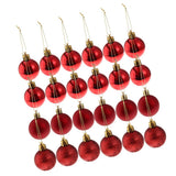 Maxbell 24pcs 8cm Merry Christmas Ornaments Xmas Balls Tree Hanging Decor Red
