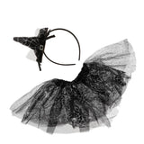 Maxbell Halloween Tutu Skirt & Headband Set Princess Witch Costume for Girls Black