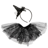 Maxbell Halloween Tutu Skirt & Headband Set Princess Witch Costume for Girls Black