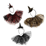 Maxbell Halloween Tutu Skirt & Headband Set Princess Witch Costume for Girls Black