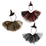 Maxbell Halloween Tutu Skirt & Headband Set Princess Witch Costume for Girls Black