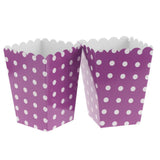 Maxbell 12 Pieces Dot Popcorn Boxes Snack Buckets Birthday Party Bags Purple