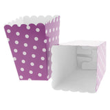 Maxbell 12 Pieces Dot Popcorn Boxes Snack Buckets Birthday Party Bags Purple