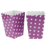 Maxbell 12 Pieces Dot Popcorn Boxes Snack Buckets Birthday Party Bags Purple