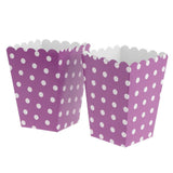 Maxbell 12 Pieces Dot Popcorn Boxes Snack Buckets Birthday Party Bags Purple