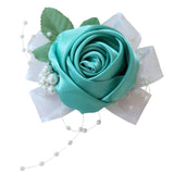 Maxbell Wrist Corsage Bridal Stretchy Bracelet Wedding Prom Hand Flower Blue