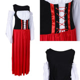 Maxbell Woman Ladies Long Red Oktoberfest Costume Beer Maid Wench Fancy Dress S