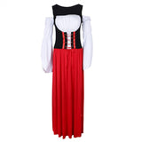 Maxbell Woman Ladies Long Red Oktoberfest Costume Beer Maid Wench Fancy Dress S