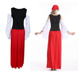 Maxbell Woman Ladies Long Red Oktoberfest Costume Beer Maid Wench Fancy Dress S