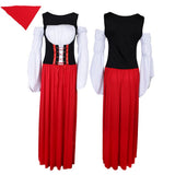 Maxbell Woman Ladies Long Red Oktoberfest Costume Beer Maid Wench Fancy Dress S