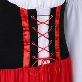 Maxbell Woman Ladies Long Red Oktoberfest Costume Beer Maid Wench Fancy Dress S