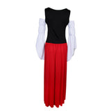 Maxbell Woman Ladies Long Red Oktoberfest Costume Beer Maid Wench Fancy Dress S