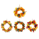 Maxbell Artificial Rattan Halloween Pumpkin Flower Wreath Front Door Wreath Decor A