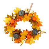 Maxbell Artificial Rattan Halloween Pumpkin Flower Wreath Front Door Wreath Decor A