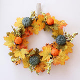 Maxbell Artificial Rattan Halloween Pumpkin Flower Wreath Front Door Wreath Decor A