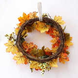 Maxbell Artificial Rattan Halloween Pumpkin Flower Wreath Front Door Wreath Decor A