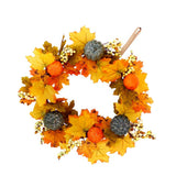 Maxbell Artificial Rattan Halloween Pumpkin Flower Wreath Front Door Wreath Decor A