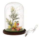 Maxbell Christmas Pine Tree USB Light Micro Landscape Glass Cover Dome Bell Jar Cloche Table Decor Ornaments - Aladdin Shoppers