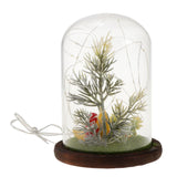 Maxbell Christmas Pine Tree USB Light Micro Landscape Glass Cover Dome Bell Jar Cloche Table Decor Ornaments - Aladdin Shoppers