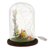 Maxbell Christmas Pine Tree USB Light Micro Landscape Glass Cover Dome Bell Jar Cloche Table Decor Ornaments - Aladdin Shoppers