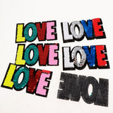 Maxbell 6pcs Colorful LOVE Sequins Embroidery Patch Clothes Applique Sticker DIY - Aladdin Shoppers