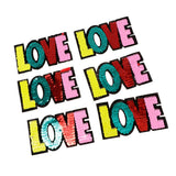 Maxbell 6pcs Colorful LOVE Sequins Embroidery Patch Clothes Applique Sticker DIY - Aladdin Shoppers