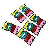 Maxbell 6pcs Colorful LOVE Sequins Embroidery Patch Clothes Applique Sticker DIY - Aladdin Shoppers