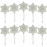 10pcs Christmas Fabric Snowflake Pendants Christmas Tree Ornaments White