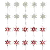 10pcs Christmas Fabric Snowflake Pendants Christmas Tree Ornaments White