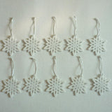 10pcs Christmas Fabric Snowflake Pendants Christmas Tree Ornaments White