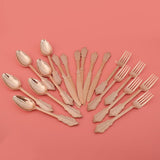 48 Pieces Disposable Plastic Forks Spoons Knifes Party Decorations Rose Gold