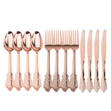 48 Pieces Disposable Plastic Forks Spoons Knifes Party Decorations Rose Gold
