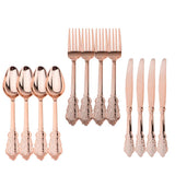 48 Pieces Disposable Plastic Forks Spoons Knifes Party Decorations Rose Gold