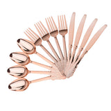48 Pieces Disposable Plastic Forks Spoons Knifes Party Decorations Rose Gold