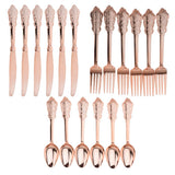60 xDisposable Plastic Forks Spoons Knifes Party Decorations Rose Golden