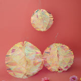 Maxbell Pack of 3 Rainbow Film Foil Gradient Hanging Honeycomb Flower Ball Wedding Venue Decor - Aladdin Shoppers