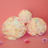 Maxbell Pack of 3 Rainbow Film Foil Gradient Hanging Honeycomb Flower Ball Wedding Venue Decor - Aladdin Shoppers