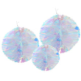 Maxbell Pack of 3 Rainbow Film Foil Gradient Hanging Honeycomb Flower Ball Wedding Venue Decor - Aladdin Shoppers