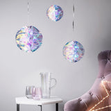 Maxbell Pack of 3 Rainbow Film Foil Gradient Hanging Honeycomb Flower Ball Wedding Venue Decor - Aladdin Shoppers