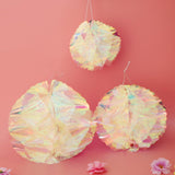 Maxbell Pack of 3 Rainbow Film Foil Gradient Hanging Honeycomb Flower Ball Wedding Venue Decor - Aladdin Shoppers