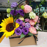 Maxbell Rectangle Kraft Paper Basket DIY Valentine's Day Flower Wrapping Box Gift Packing Bouquet Florist Supplies Wedding Decoration - Aladdin Shoppers